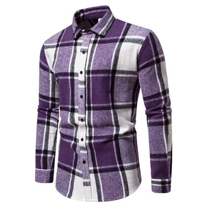 Herren Flanellhemd Karomuster Modern Schwarz