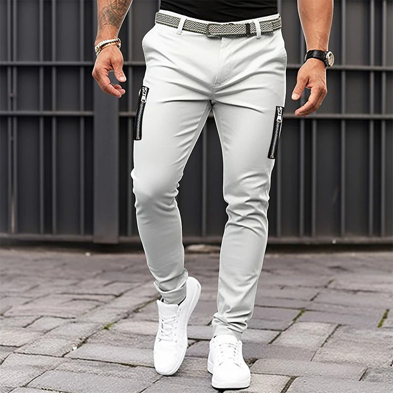 Herren Slimfit Jeanshose mit Reißverschluss Taschen Modern - BerlinGlamour