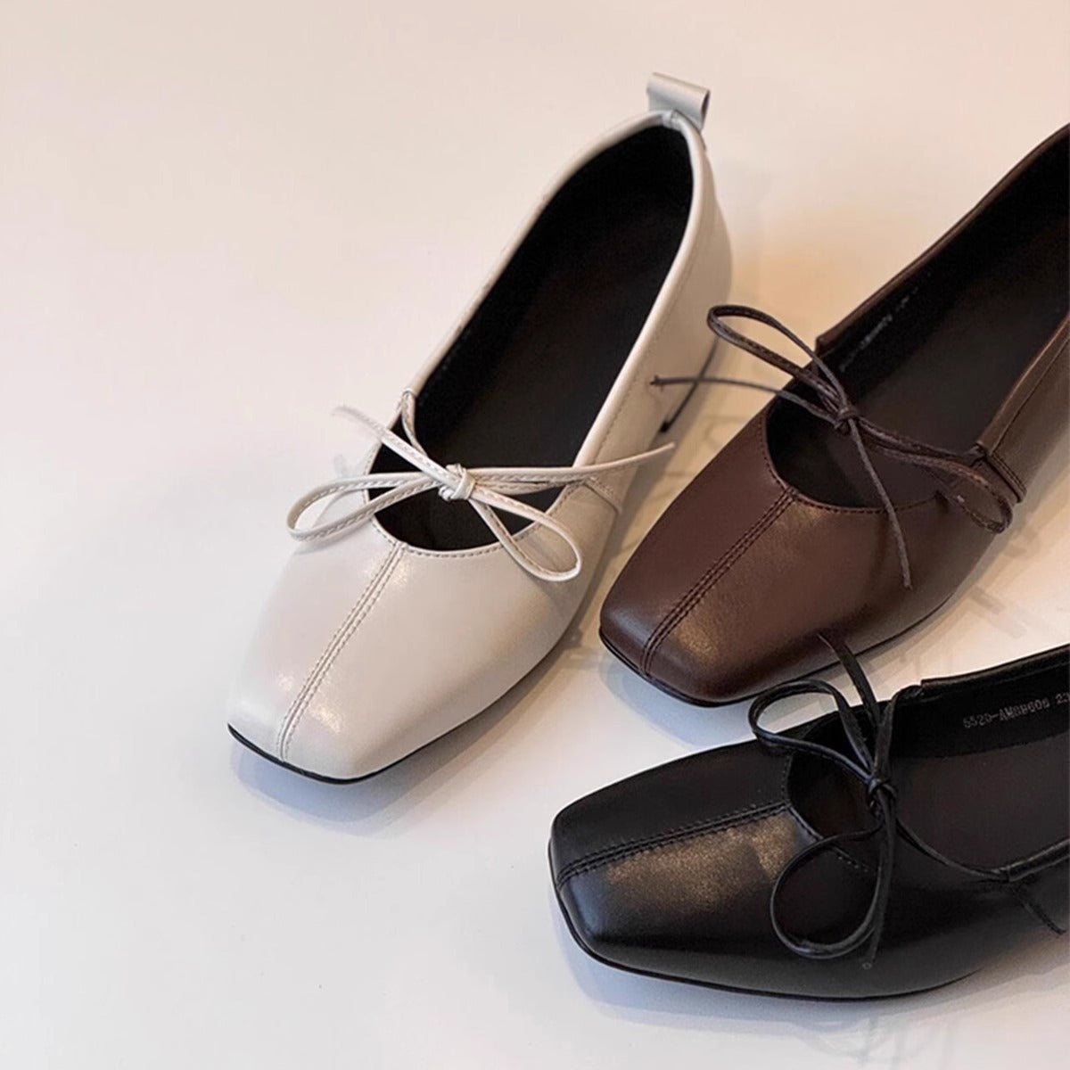 Damen Ballerinas Bequem Schnürung Elegant