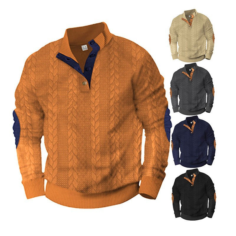 Herren Strickpullover Hochkragen Modern Zopfmuster - BerlinGlamour