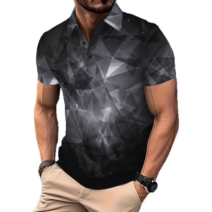 Herren Poloshirt Modern 3D Grafik Design Berlin