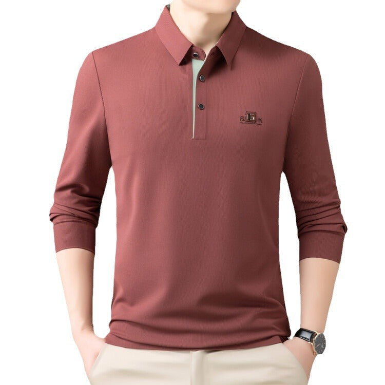 Herren Poloshirt Langarm Feuchtigkeitsregulierend Elegant