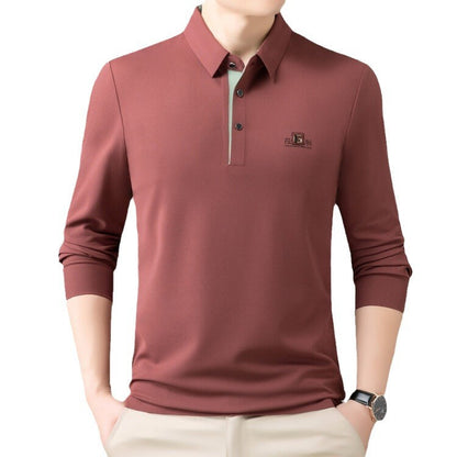 Herren Poloshirt Langarm Feuchtigkeitsregulierend Elegant
