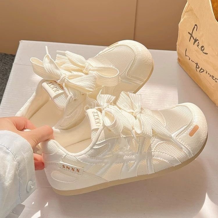 Damen Sneaker atmungsaktiv mit Schleifen Optik Mode - BerlinGlamour