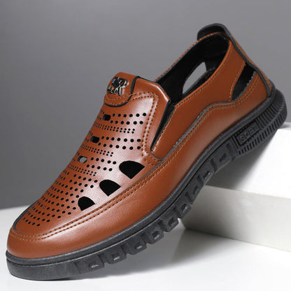 Herren Lederschuhe Bequem Slip-On Belüftet Komfortschuhe - BerlinGlamour