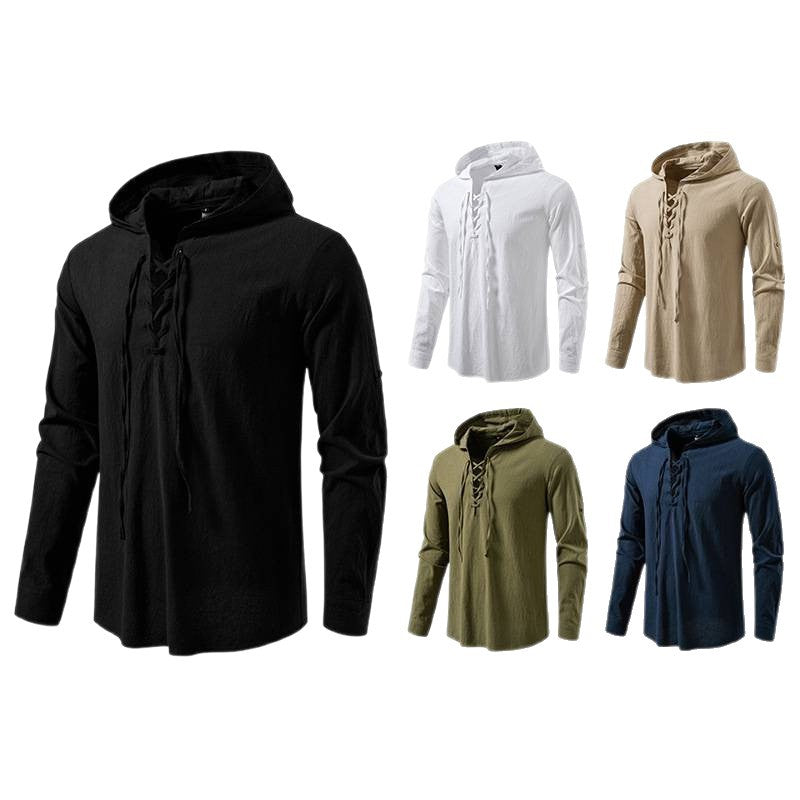 Herren Kapuzenpullover Schnürdesign Trendy Streetwear