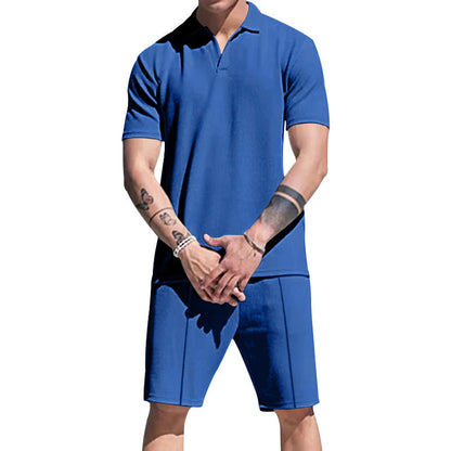 Herren Polo-Shorts-Set atmungsaktiv Komfortabel Sommer