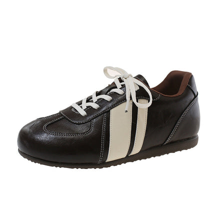 Damen Sneaker Sportlich Leder Schwarz Komfort