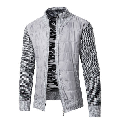 Herren Jacke Modern Stehkragen Strukturiert Schwarz