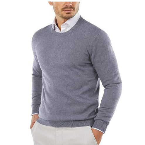 Herren Pullover Rundhals Feine Baumwolle Eleganter Style