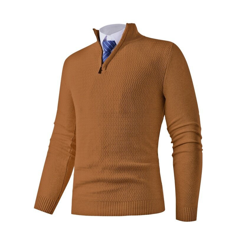 Herren Pullover Strick Modern Stehkragen