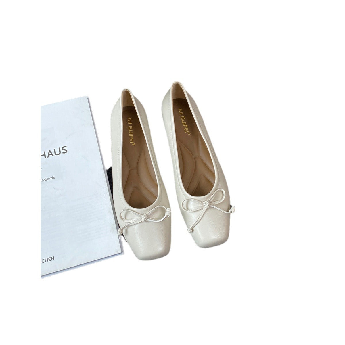 Damen Ballerinas Klassisch Schleifenakzent Weich