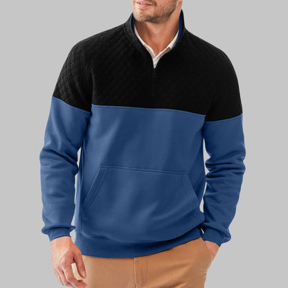Herren Stepppullover Warm Hochkragen Kängurutasche