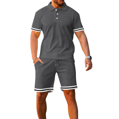 Herren Sportset Polo-Shirt und Shorts Atmungsaktiv Sommer