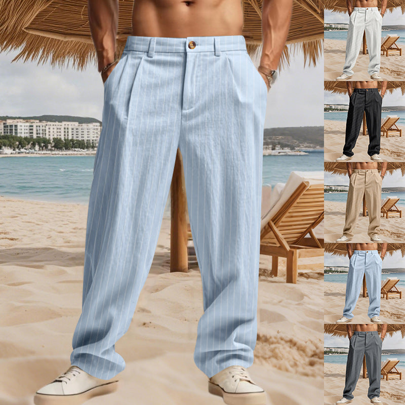 Herren Strandhose lässig mit Streifenmuster elastisch - BerlinGlamour