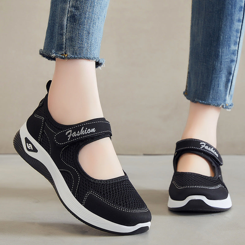 Damen Sneaker Sportlich Slip-On Klettverschluss Weite Einstellbar - BerlinGlamour
