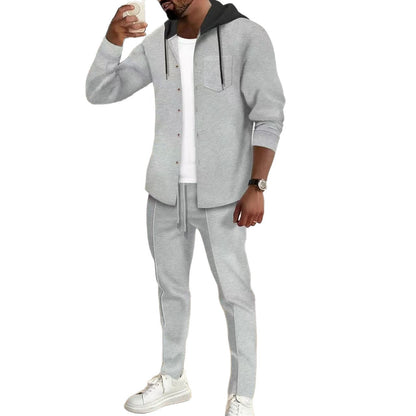 Herren Freizeitanzug Set elastisch mit Struktur Oberteil