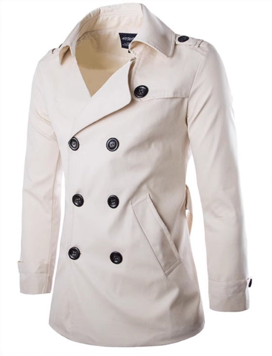 Herren Trenchcoat Eleganter Wasserabweisend Mit Taschen