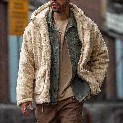Herren Fleecejacke Lässig Warm mit Innenfutter und Taschen
