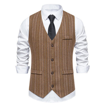 Herren Anzugweste Moderne Streifenmuster Elegante Slimfit
