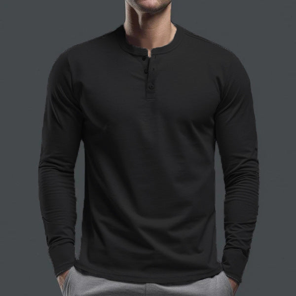 Herren Langarmhemd Baumwolle Bequem Knopfleiste Modern