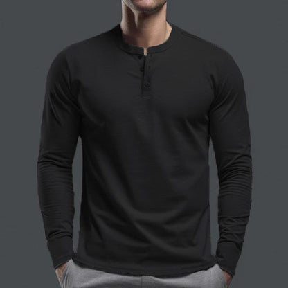 Herren Langarmhemd Baumwolle Bequem Knopfleiste Modern
