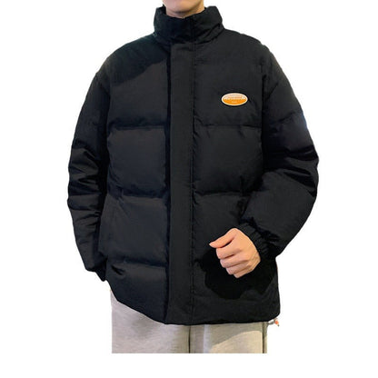 Herren Steppjacke Verstellbare Kapuze Warm Geplüsst