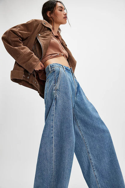 Damen Jeans Weite Bein mit hohen Taschen