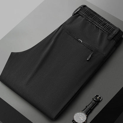 Herren Stretchhose Bequem Elastisch Mit Reißverschlusstaschen