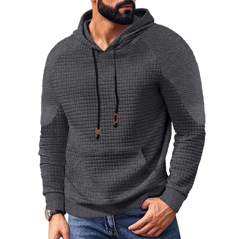 Herren Kapuzenpullover Strukturiert Modern mit Kängurutasche