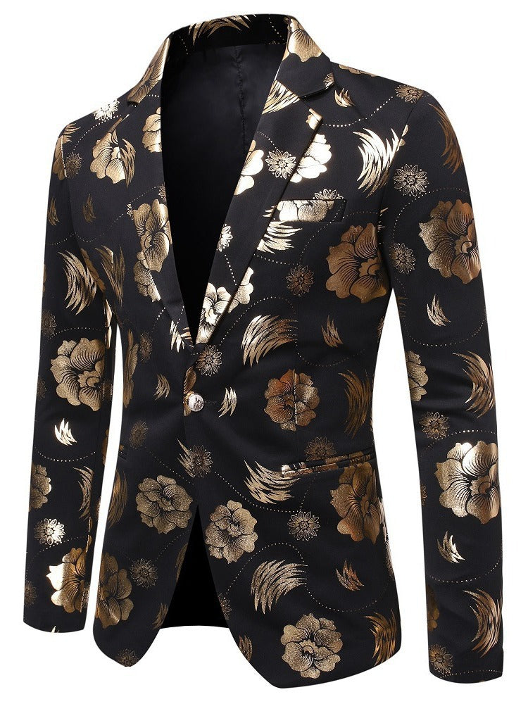 Herren Blazer Elegant Luxus Blumenmuster Modern