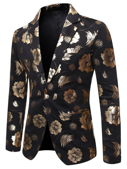 Herren Blazer Elegant Luxus Blumenmuster Modern