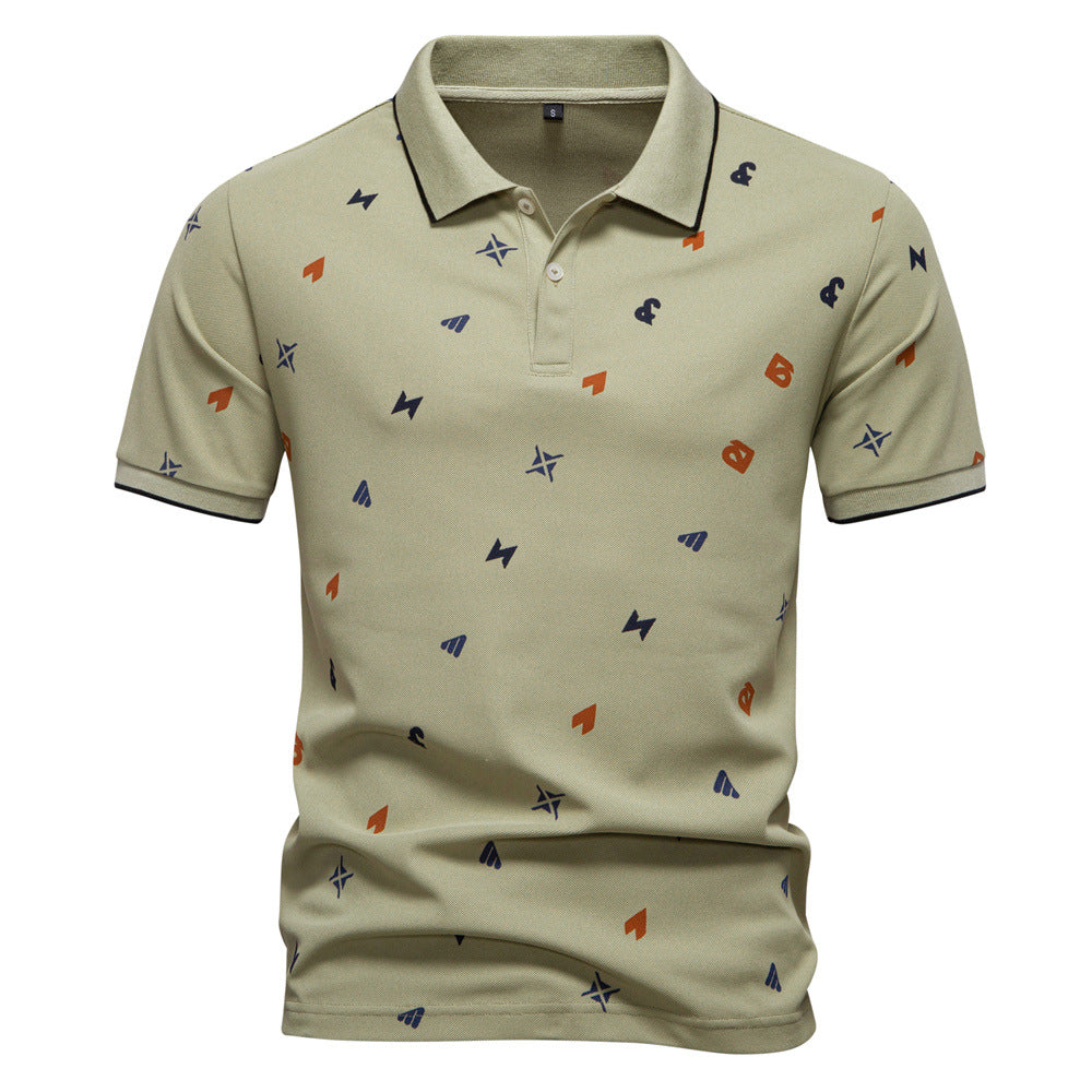 Herren Poloshirt Kurzarm Modernes Allover-Muster