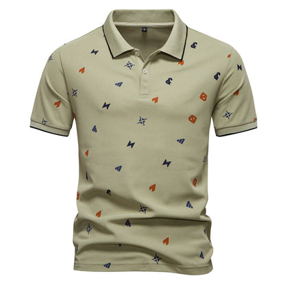 Herren Poloshirt Kurzarm Modernes Allover-Muster