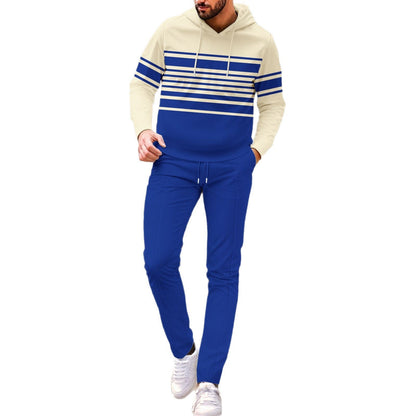 Herren Hoodie Sportlich Streifen Design Modern
