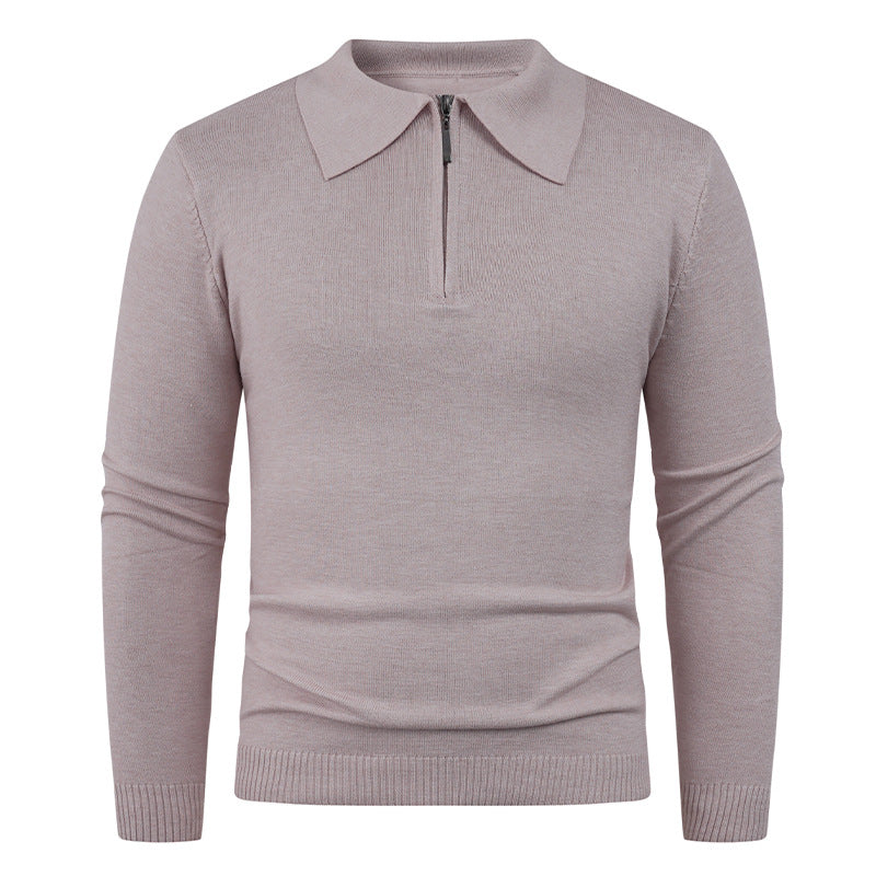 Herren Strickpullover Offener Kragen Feinripp