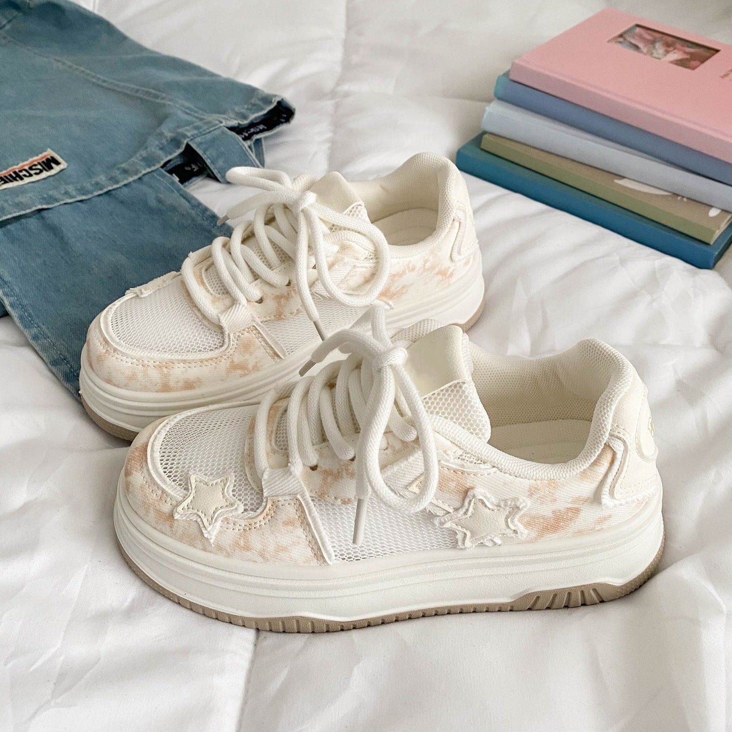Damen Sneaker Komfortabel Sternenmotive Atmungsaktiv