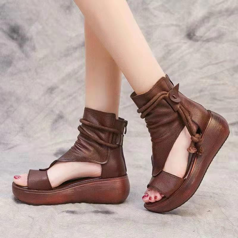 Damen Plateau-Sandaletten Hochzeitsschuhe Moderner Riemen Look - BerlinGlamour