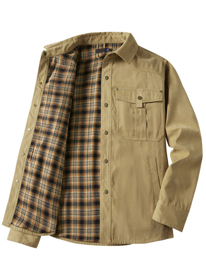 Herren Arbeitsjacke Flanell gefüttert Warm