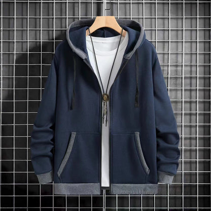 Herren Kapuzenpullover Reißverschluss mit Taschen Sportlich