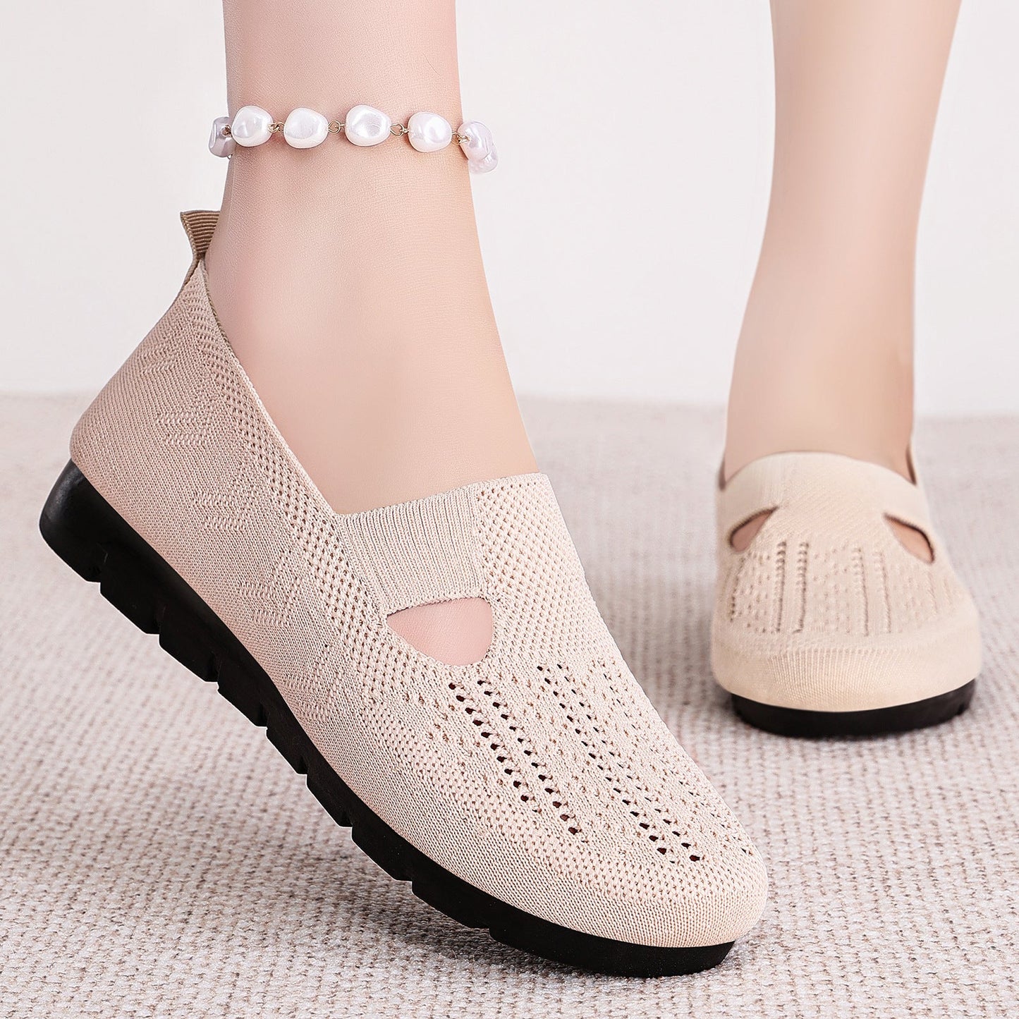 Damen Slipper Bequem Luftdurchlässig Elastisch