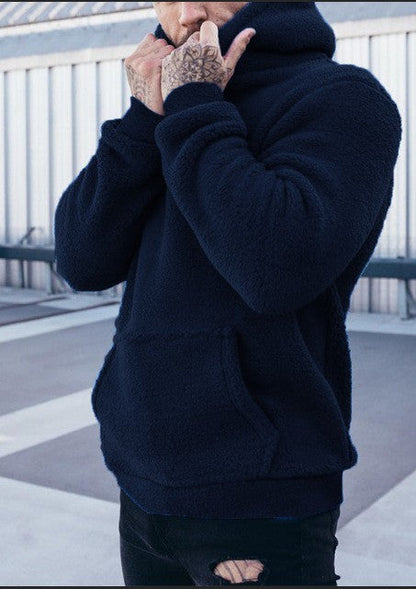 Herren Kapuzenpullover Weich Teddyfleece Kängurutasche Modern