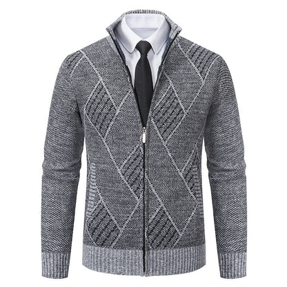 Herren Strickjacke Slim Fit Modern Muster