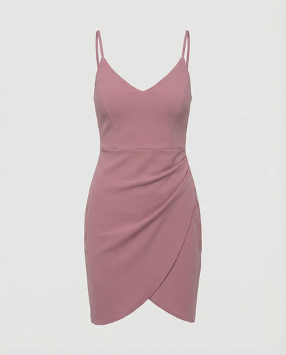 Damen Wickelkleid Spaghettiträger Elegantes Sommerkleid