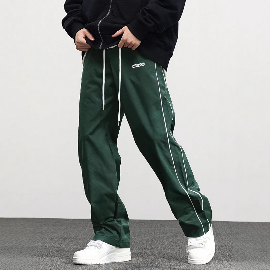 Herren Freizeithose mit verstellbarem Bund und Streifen Modern Sportlich