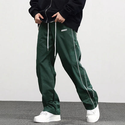 Herren Freizeithose mit verstellbarem Bund und Streifen Modern Sportlich