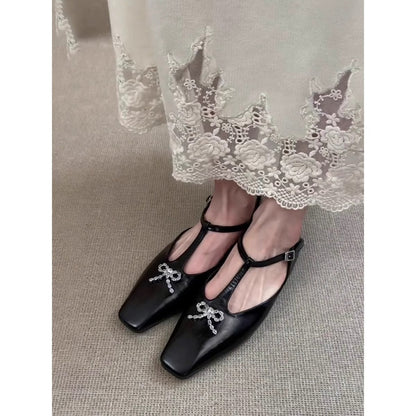 Elegante Damen Slingback Schuhe mit Schmuckdetail Glitzer