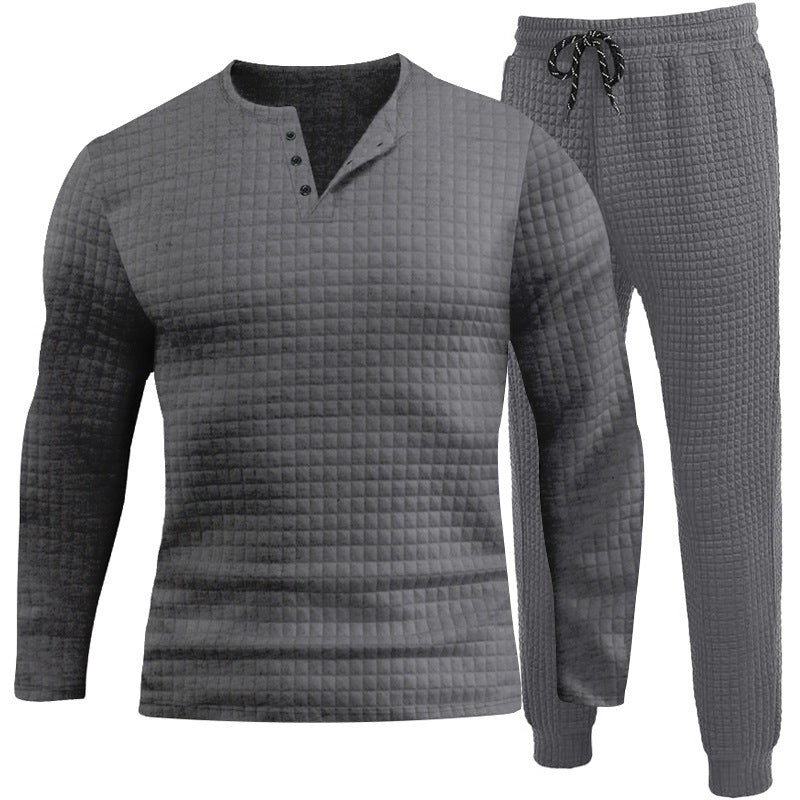 Herren Sportanzug Langarmshirt Jogginghose Grau