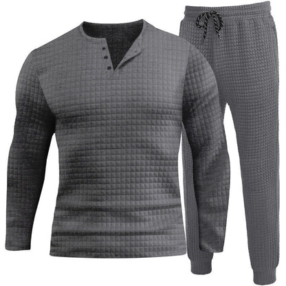 Herren Sportanzug Langarmshirt Jogginghose Grau