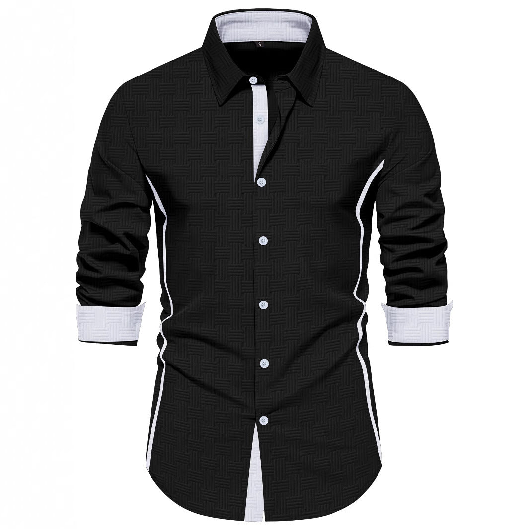 Herren Hemd Modern Strukturiert Slim Fit